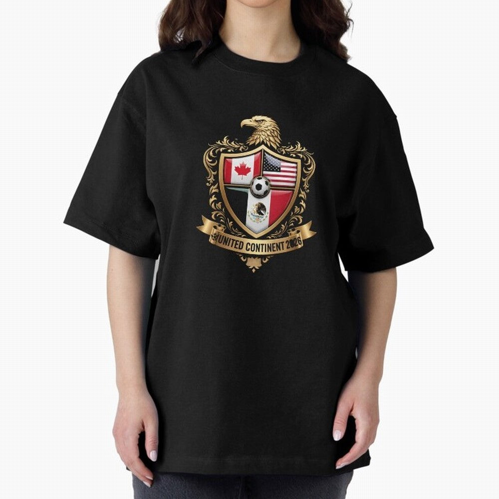 Golden Continental Eagle Soccer World Cup Crest 2026 T-Shirt_83050983 Classic T-Shirt Wear the Spirit of FIFA World Cup 2026 Capturing Neymar, Haaland and Cristiano Ronaldo, Portugal, Spain and Germany Energy, Vintage Soccer Flavor, Modern Football