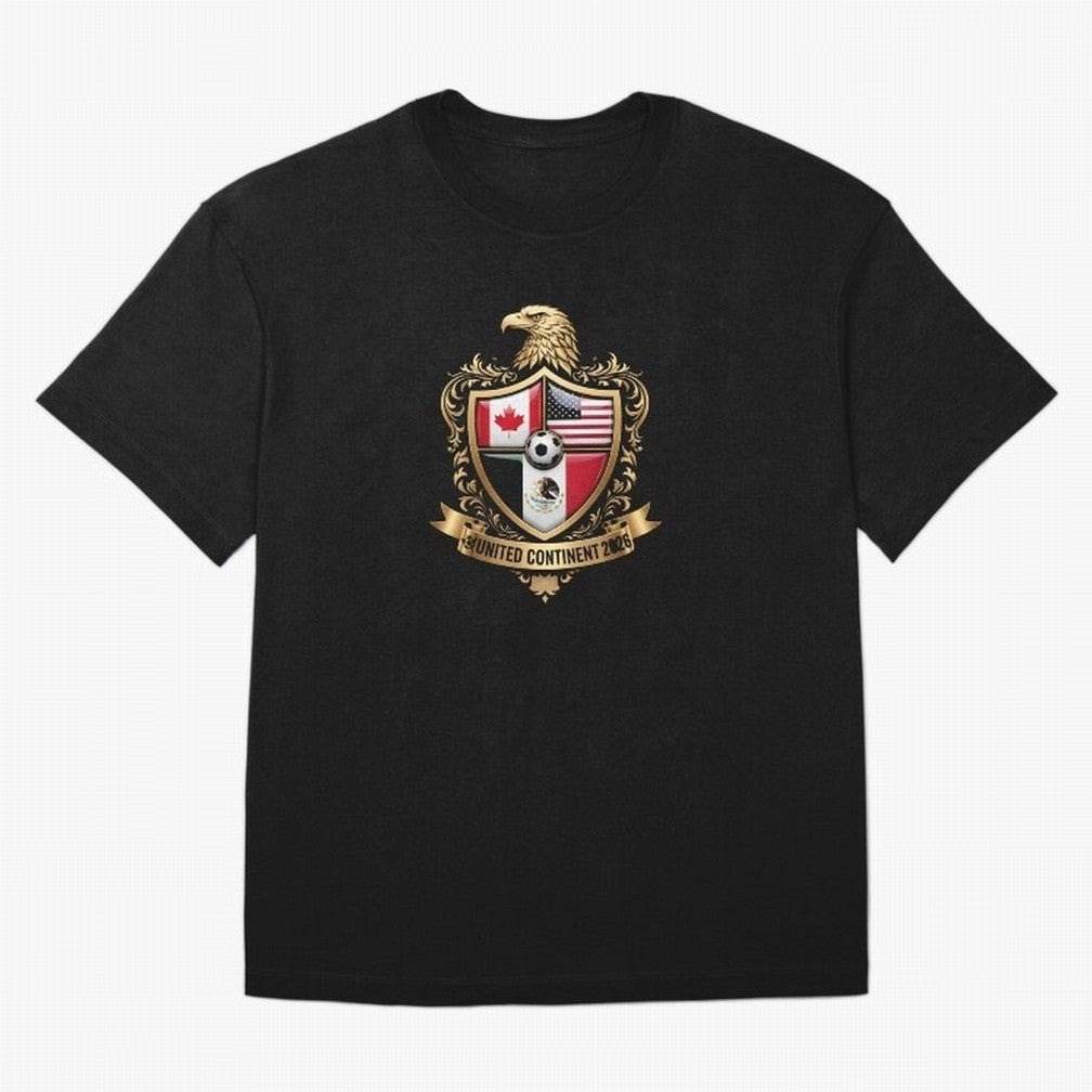 Golden Continental Eagle Soccer World Cup Crest 2026 T-Shirt_83050983 Classic T-Shirt Feel the Trophy Chase of the FIFA World Cup 2026 USA Canada Mexico Journey through Mbappe and Neymar Highlights, France Pride, Football Festival Excitement,