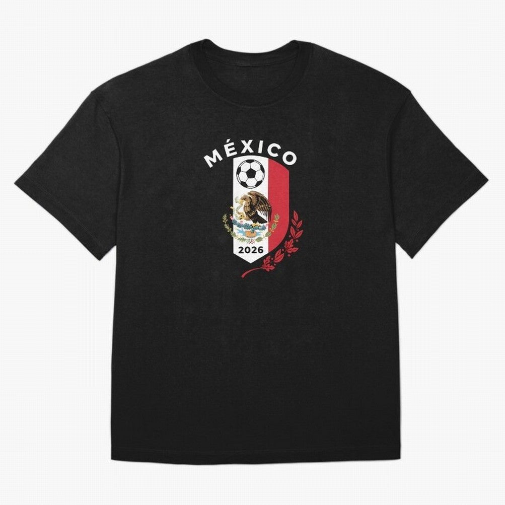 Mexico Emblem World Cup Soccer 2026 Football Crew T-Shirt_83050167 Classic T-Shirt Show Support during FIFA World Cup 2026 Spirit, with Argentina and Brazil, Neymar, Haaland and Cristiano Ronaldo, Retro Football Energy, Iconic Rivalries, Trophy