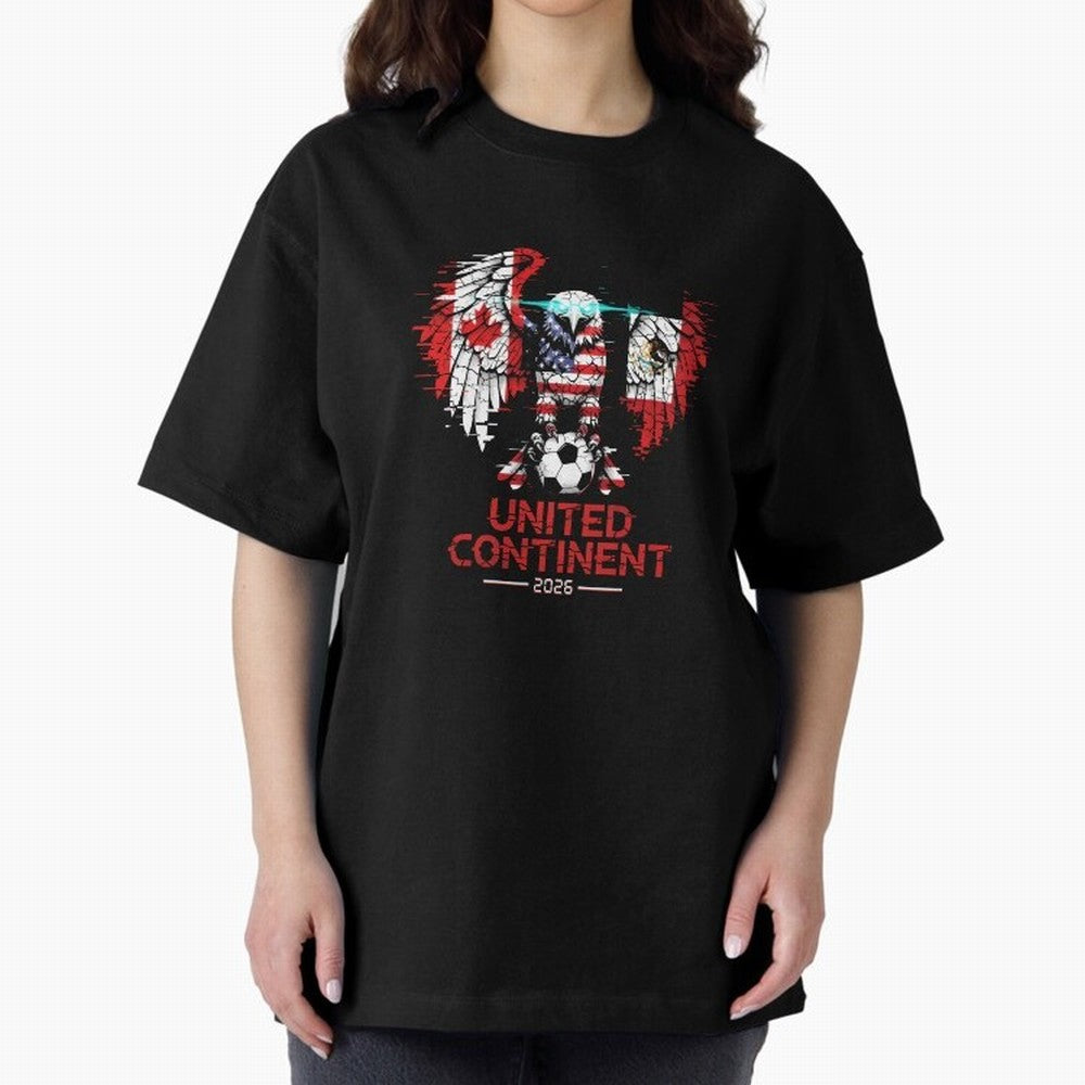 Glitched North America Eagle World Cup Soccer 2026 T-Shirt_83958408 Classic T-Shirt Keep the Legacy of Global Football Passion for FIFA World Cup 2026, Inspired by Cristiano Ronaldo, Haaland and CR7, Brazil, Football History, Final Match Energy,