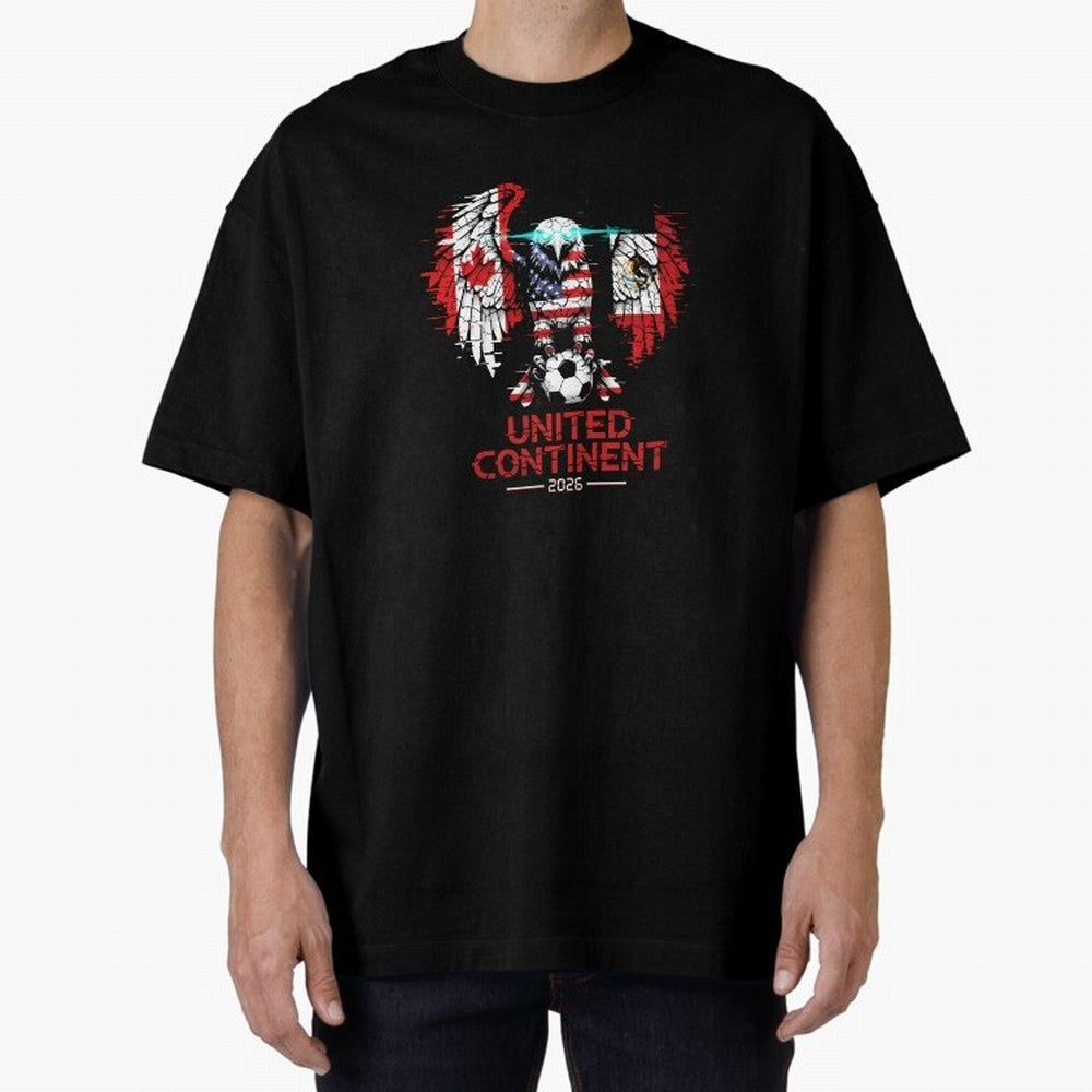 Glitched North America Eagle World Cup Soccer 2026 T-Shirt_83958408 Classic T-Shirt Keep the Legacy of Global Football Passion for FIFA World Cup 2026, Inspired by Cristiano Ronaldo, Haaland and CR7, Brazil, Football History, Final Match Energy,