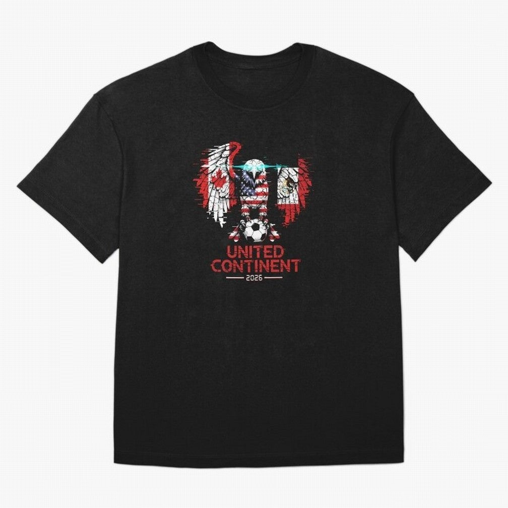 Glitched North America Eagle World Cup Soccer 2026 T-Shirt_83958408 Classic T-Shirt Keep the Legacy of Global Football Passion for FIFA World Cup 2026, Inspired by Cristiano Ronaldo, Haaland and CR7, Brazil, Football History, Final Match Energy,