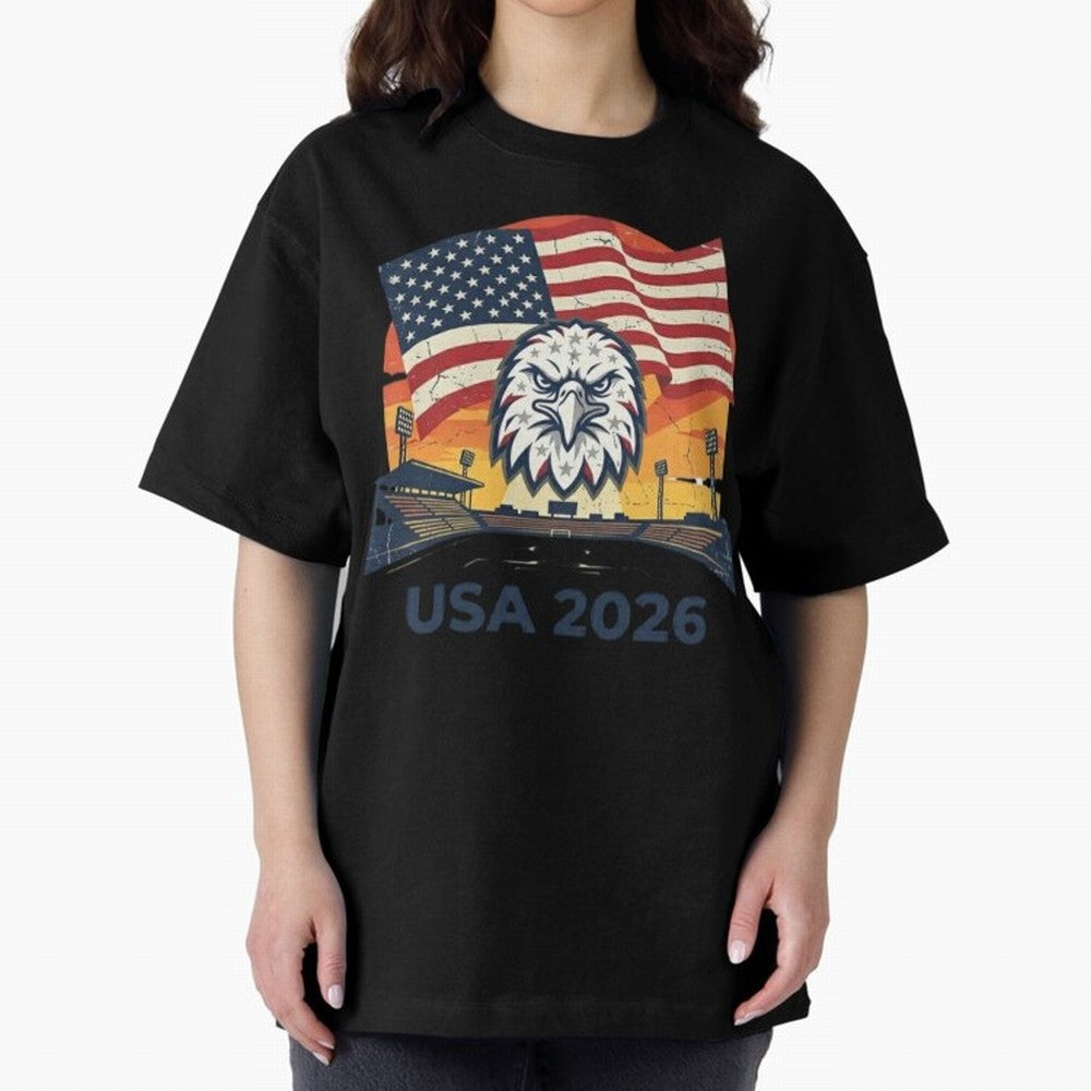 American Eagle 2026 USA World Cup Classic T-Shirt Celebrate FIFA World Cup 2026 Group Stage for Fans of Messi and Cristiano Ronaldo and Argentina, France and Brazil, Bringing Global Supporter Spirit, Legendary Goals, National Colors and Tournament
