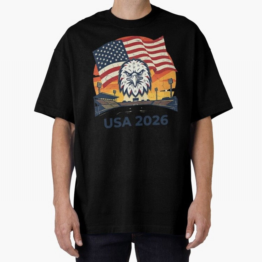 American Eagle 2026 USA World Cup Classic T-Shirt Celebrate FIFA World Cup 2026 Group Stage for Fans of Messi and Cristiano Ronaldo and Argentina, France and Brazil, Bringing Global Supporter Spirit, Legendary Goals, National Colors and Tournament