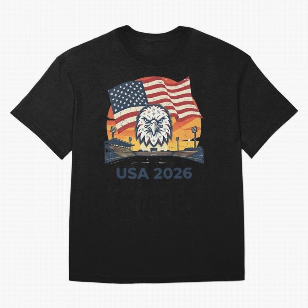 American Eagle 2026 USA World Cup Classic T-Shirt Celebrate FIFA World Cup 2026 Group Stage for Fans of Messi and Cristiano Ronaldo and Argentina, France and Brazil, Bringing Global Supporter Spirit, Legendary Goals, National Colors and Tournament
