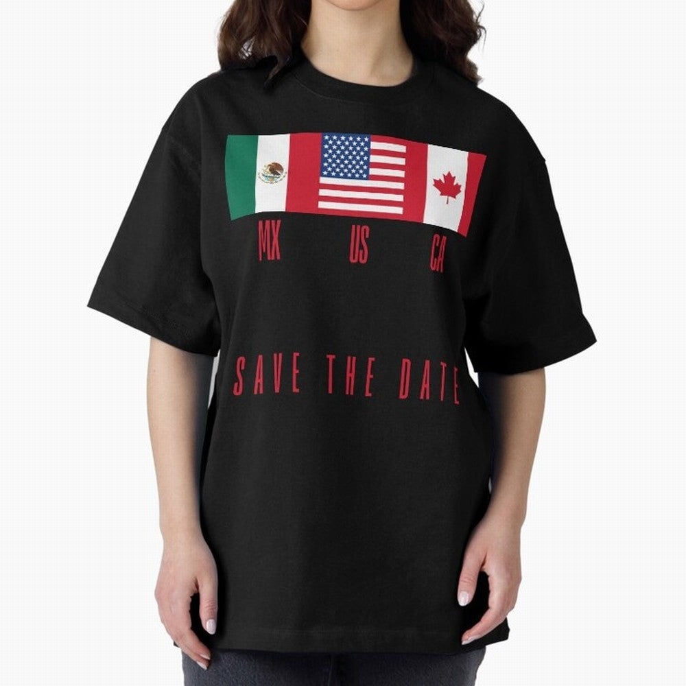 2026 World Cup Opening & Final ¨C Azteca Stadium Mexico & MetLife Stadium USA ¨C Football Design with Mexican, Canadian & US Flags Classic T-Shirt Cheer through Every Moment of Global Football Passion for FIFA World Cup 2026 USA Canada Mexico,