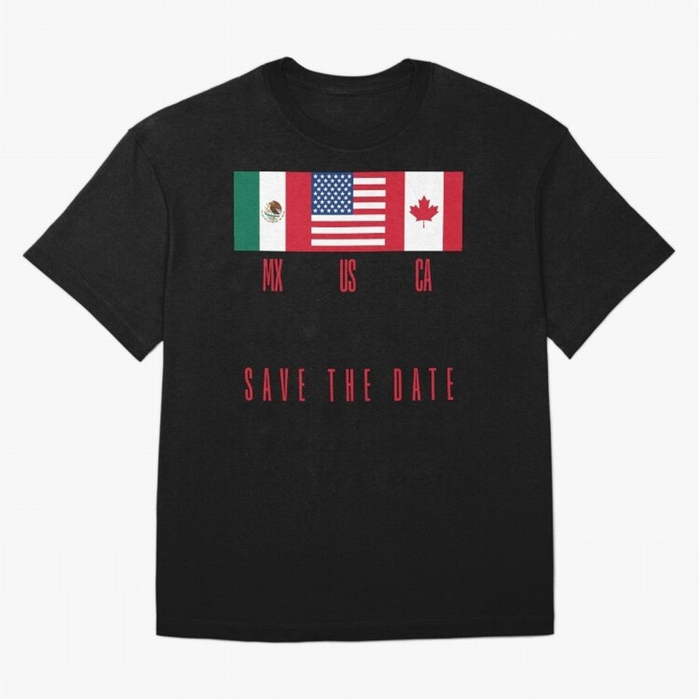 2026 World Cup Opening & Final ¨C Azteca Stadium Mexico & MetLife Stadium USA ¨C Football Design with Mexican, Canadian & US Flags Classic T-Shirt Cheer through Every Moment of Global Football Passion for FIFA World Cup 2026 USA Canada Mexico,
