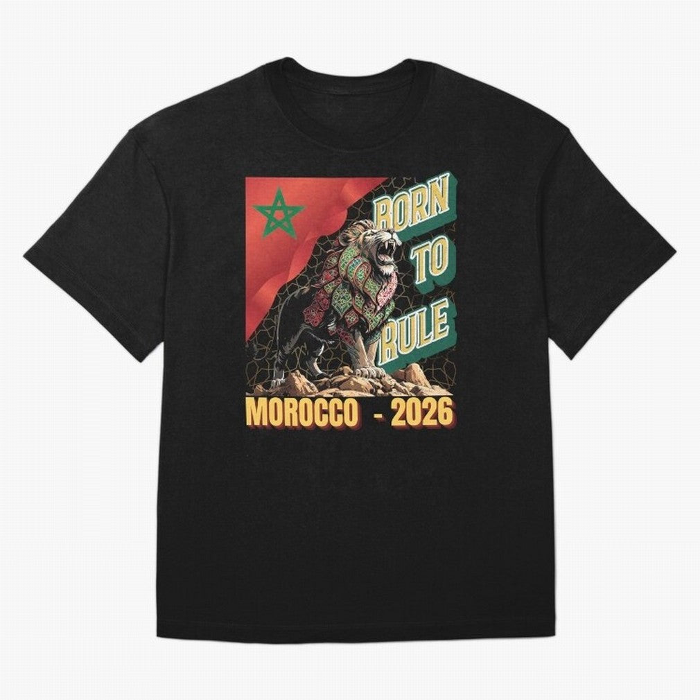 Morocco Football - Born to Rule Classic T-Shirt Honor the Football Icons of FIFA World Cup 2026 USA Canada Mexico Capturing Neymar, Argentina Energy, Retro Football Energy, Iconic Rivalries, Trophy Chase Drama and Stadium Atmosphere; Perfect for