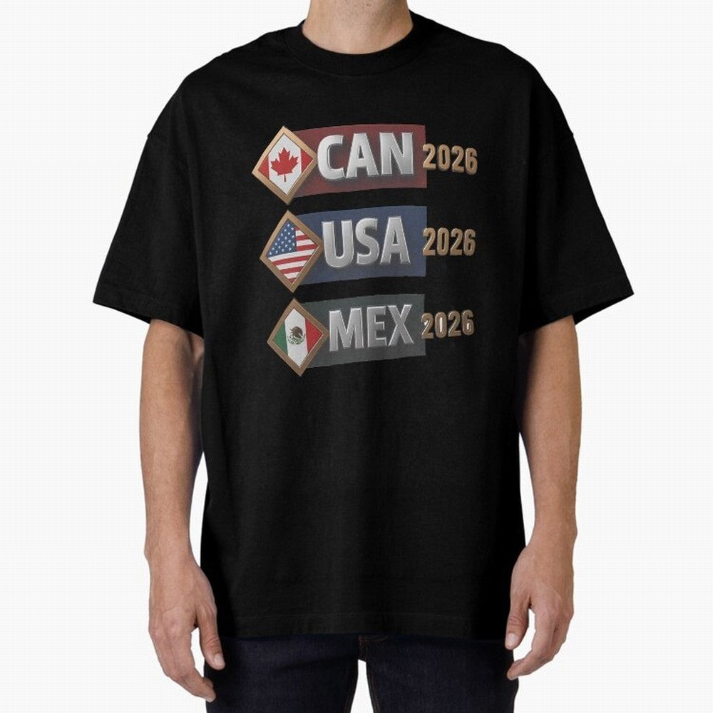 CAN USA MEx 2026 Flags, Canada USA Mexico Soccer Tournament Classic T-Shirt Keep the Legacy of the FIFA World Cup 2026 USA Canada Mexico Journey through Mbappe Highlights, Brazil Pride, Stadium Chants, National Pride, Trophy Dreams and