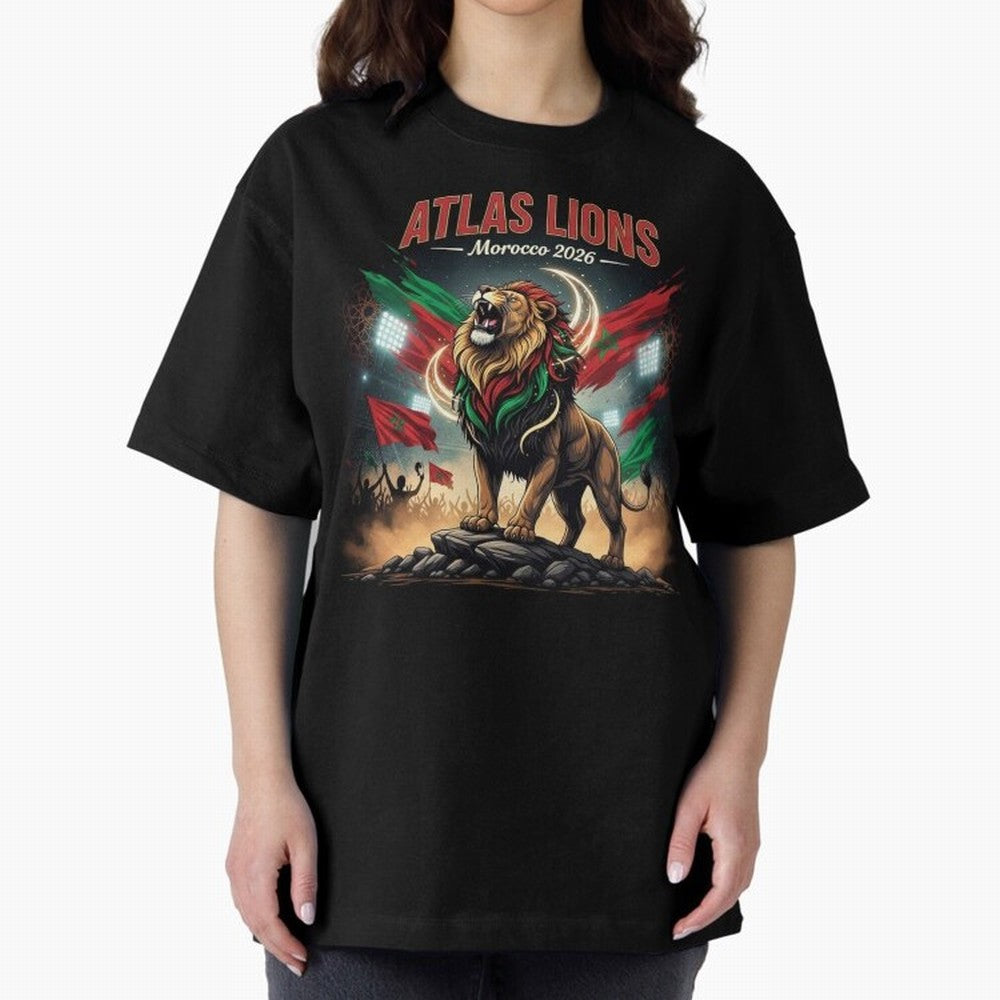 Atlas Lions - Morocco Football Team ready for the World Cup Classic T-Shirt Bring Legendary Rivalry Energy to Global Football Passion for FIFA World Cup 2026 USA Canada Mexico, Centered on Messi, Neymar and Mbappe, France, Vintage Soccer Flavor,