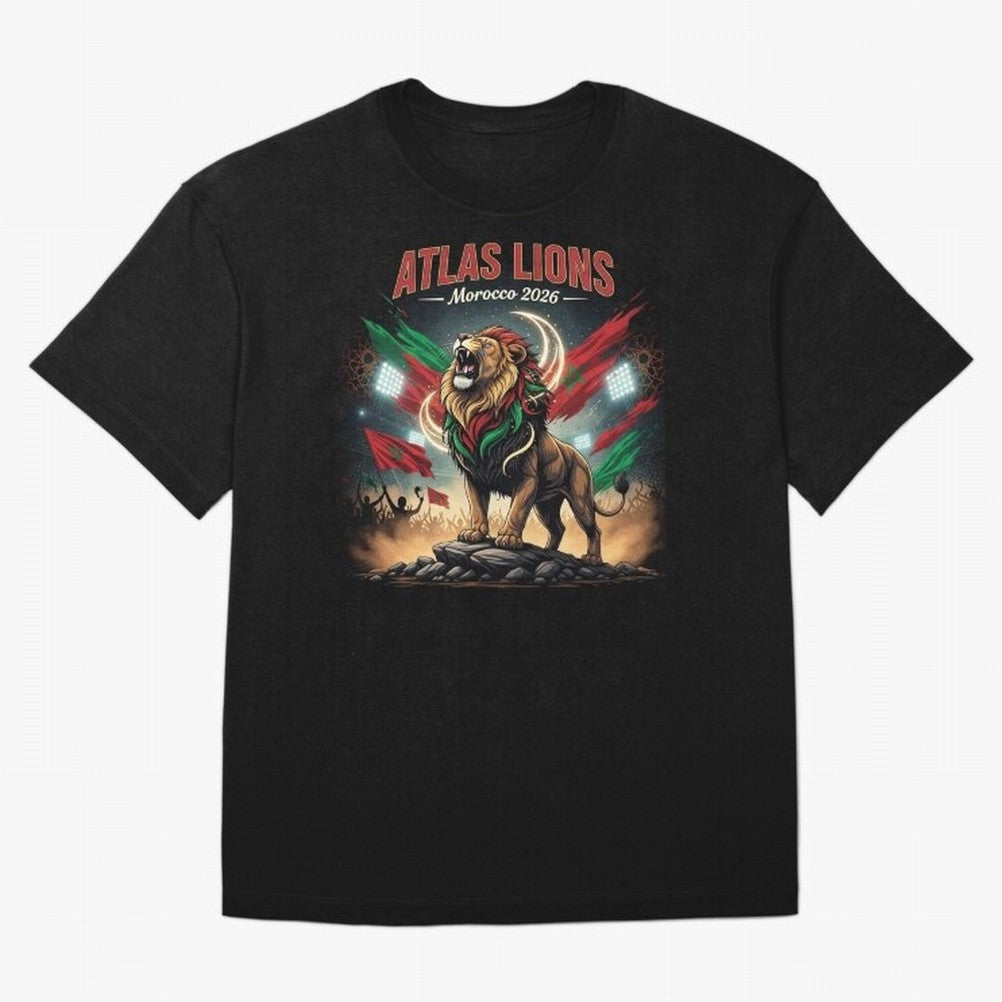 Atlas Lions - Morocco Football Team ready for the World Cup Classic T-Shirt Bring Legendary Rivalry Energy to Global Football Passion for FIFA World Cup 2026 USA Canada Mexico, Centered on Messi, Neymar and Mbappe, France, Vintage Soccer Flavor,