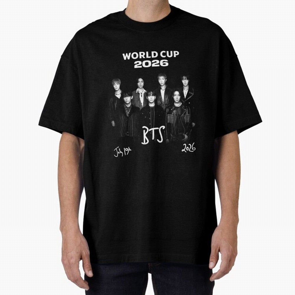 BTS World Cup 2026 Special Edition - OT7 Team Photo Classic T-Shirt Celebrate the Road through FIFA World Cup 2026 Group Stage Spirit, Inspired by Spain and Netherlands, Haaland and Mbappe, Sports Nostalgia, International Competition, Famous