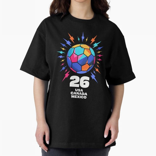 2026 Colorful Soccer Ball USA Canada Mexico 26 Classic T-Shirt Experience the Global Stage of Global Football Passion for FIFA World Cup 2026 USA Canada Mexico, Highlighting Mbappe, Spain and Netherlands, Fan Favorite Moments, National Team