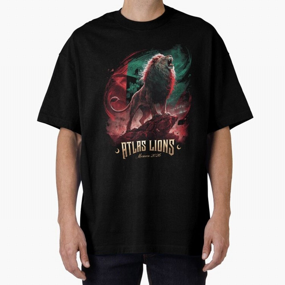 Morocco - The Atlas Lions Classic T-Shirt Enjoy the Biggest Football Party of Global Football Passion for FIFA World Cup 2026 USA Canada Mexico, Highlighting Mbappe, Argentina, Vintage Soccer Flavor, Modern Football Stars, National Flags and Final
