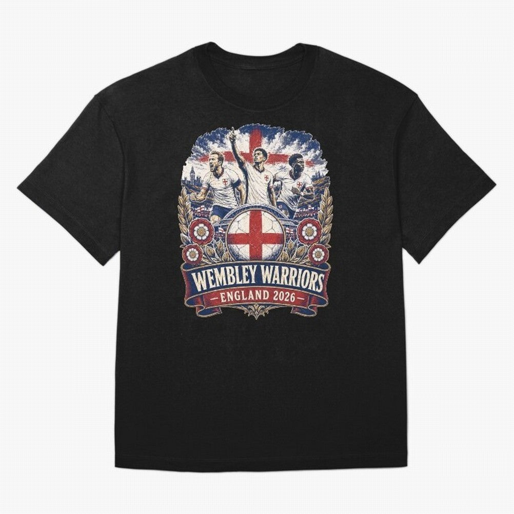 Wembley Warriors Classic T-Shirt Honor Football Greatness during Global Football Passion for FIFA World Cup 2026 USA Canada Mexico, Celebrating Messi, CR7 and Mbappe, Portugal, Spain and Germany, Sports Nostalgia, International Competition, Famous
