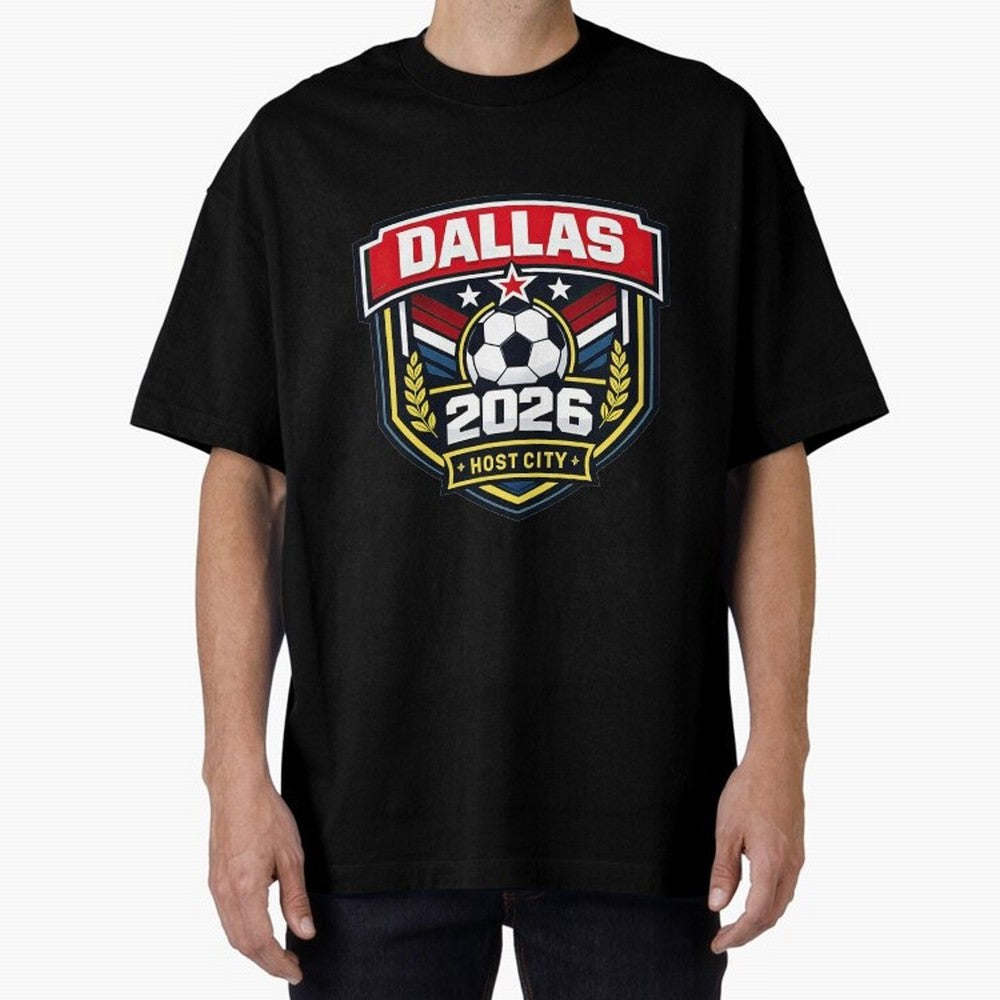 Dallas 2026 Host City Emblem with Laurel Classic T-Shirt Keep the Match Day Mood of Match Day Hype around FIFA World Cup 2026, Neymar, Haaland and Cristiano Ronaldo, England, Fan Favorite Moments, National Team Passion, Big Match Drama and Soccer