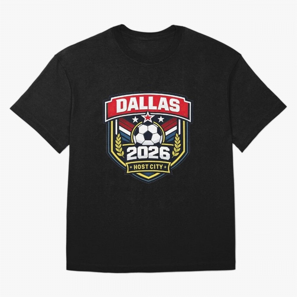 Dallas 2026 Host City Emblem with Laurel Classic T-Shirt Keep the Match Day Mood of Match Day Hype around FIFA World Cup 2026, Neymar, Haaland and Cristiano Ronaldo, England, Fan Favorite Moments, National Team Passion, Big Match Drama and Soccer