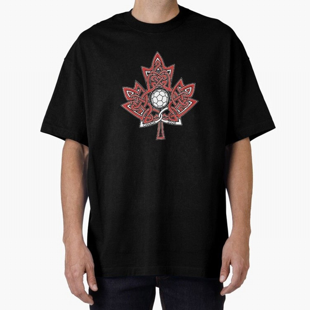 Interwoven Maple Leaf Canada Soccer 2026 T-Shirt_83135197 Classic T-Shirt Bring World Football Passion into FIFA World Cup 2026 Group Stage Connected to Messi, CR7 and Mbappe, England Energy, Football Festival Excitement, Trophy Ambitions, Country