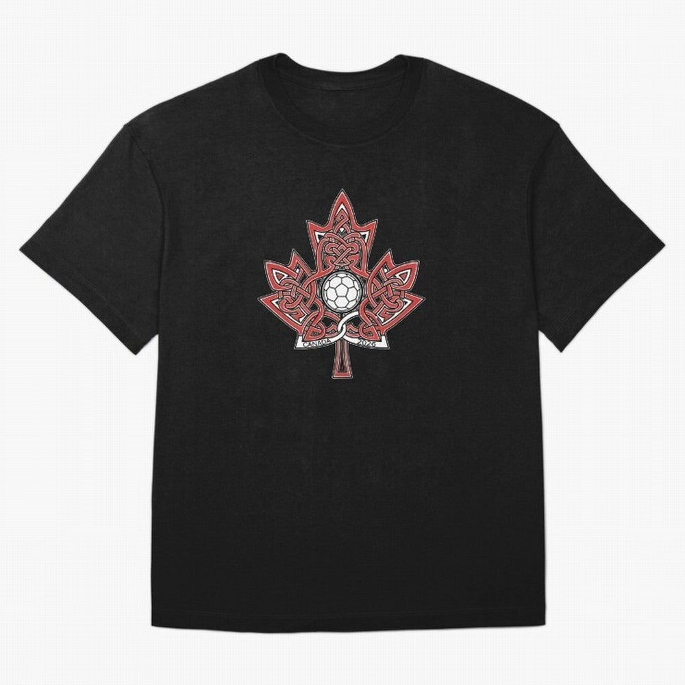 Interwoven Maple Leaf Canada Soccer 2026 T-Shirt_83135197 Classic T-Shirt Bring World Football Passion into FIFA World Cup 2026 Group Stage Connected to Messi, CR7 and Mbappe, England Energy, Football Festival Excitement, Trophy Ambitions, Country