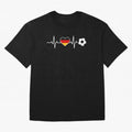 Germany Football Heartbeat | Deutschland Soccer Fan EKG Classic T-Shirt Support Global Football Passion for FIFA World Cup 2026, Celebrating Cristiano Ronaldo, Argentina, France and Brazil, Football History, Final Match Energy, Crowd Noise and Once