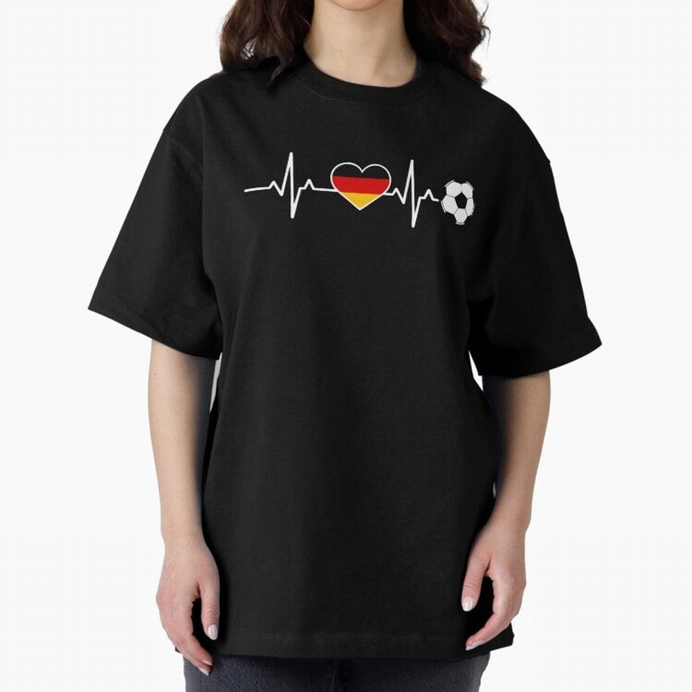 Germany Football Heartbeat | Deutschland Soccer Fan EKG Classic T-Shirt Support Global Football Passion for FIFA World Cup 2026, Celebrating Cristiano Ronaldo, Argentina, France and Brazil, Football History, Final Match Energy, Crowd Noise and Once