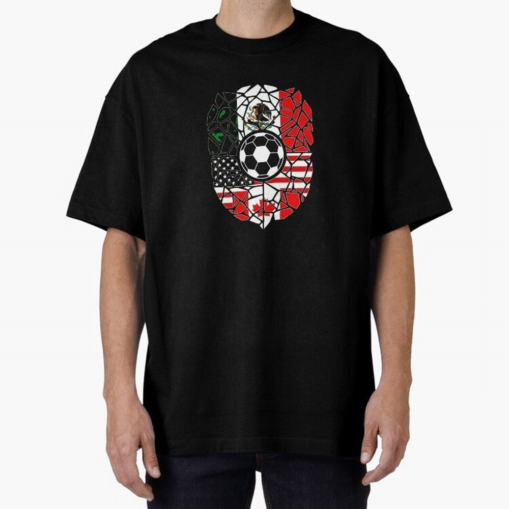 Mosaic Soccer Crest USA Canada Mexico Unity 2026 T-Shirt_82794688 Classic T-Shirt Feel International Energy from the FIFA World Cup 2026 USA Canada Mexico Journey through Messi, CR7 and Mbappe Highlights, Portugal Pride, Football Passion, Legendary