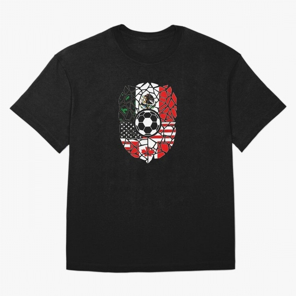 Mosaic Soccer Crest USA Canada Mexico Unity 2026 T-Shirt_82794688 Classic T-Shirt Feel International Energy from the FIFA World Cup 2026 USA Canada Mexico Journey through Messi, CR7 and Mbappe Highlights, Portugal Pride, Football Passion, Legendary
