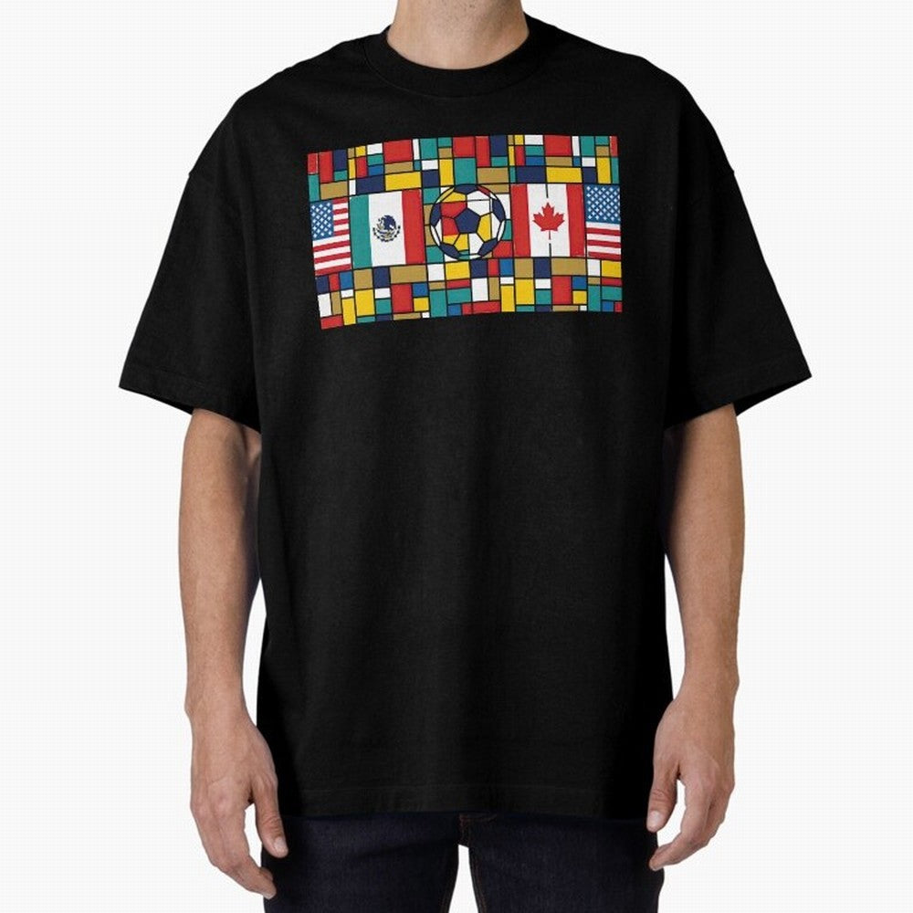 Spectacular World Cup Stadiums | Soccer Flags Mexico Canada USA Geometry Classic T-Shirt Celebrate Unforgettable Nights in Global Football Passion for FIFA World Cup 2026 Group Stage, Built around Haaland and Mbappe, Brazil, Classic Soccer