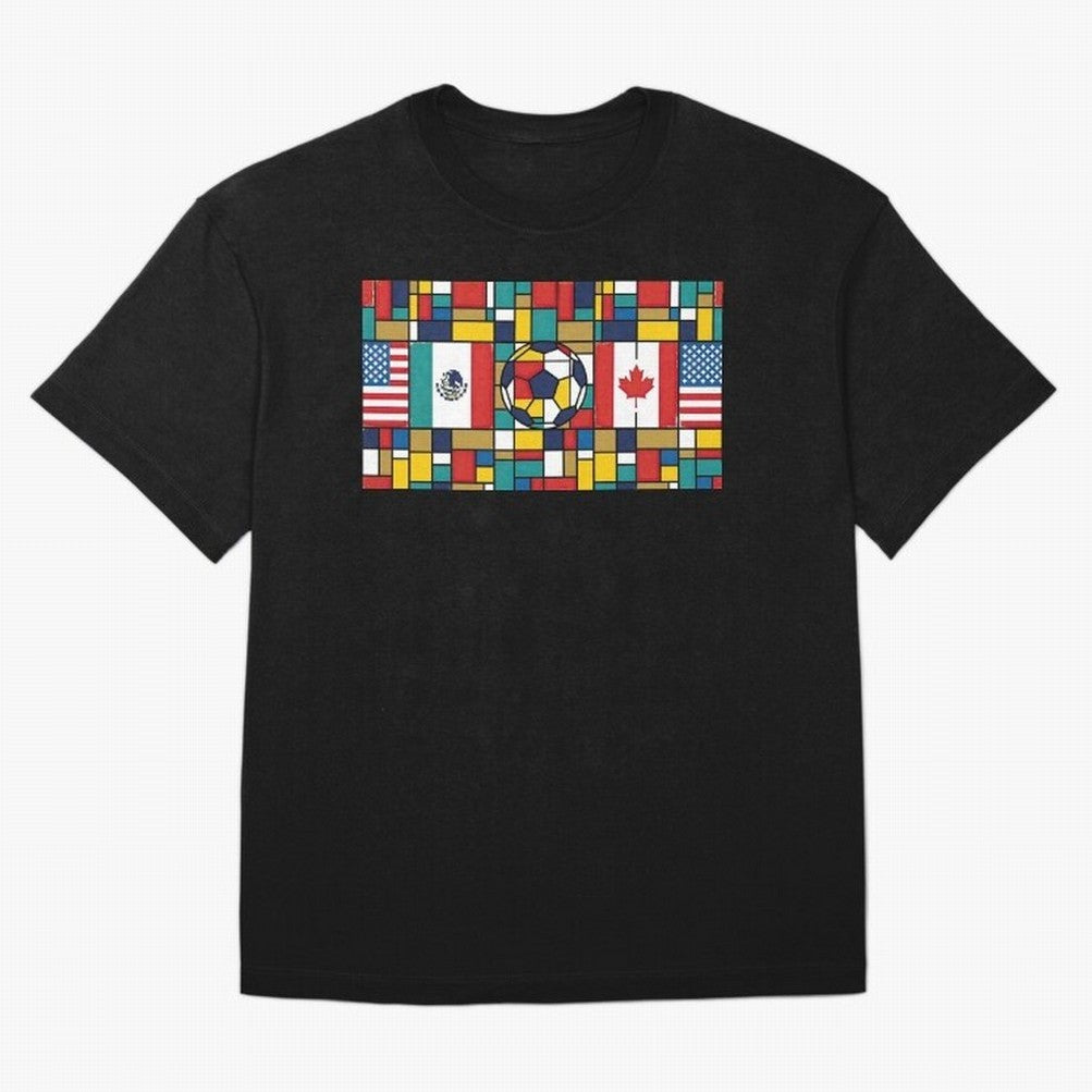 Spectacular World Cup Stadiums | Soccer Flags Mexico Canada USA Geometry Classic T-Shirt Celebrate Unforgettable Nights in Global Football Passion for FIFA World Cup 2026 Group Stage, Built around Haaland and Mbappe, Brazil, Classic Soccer