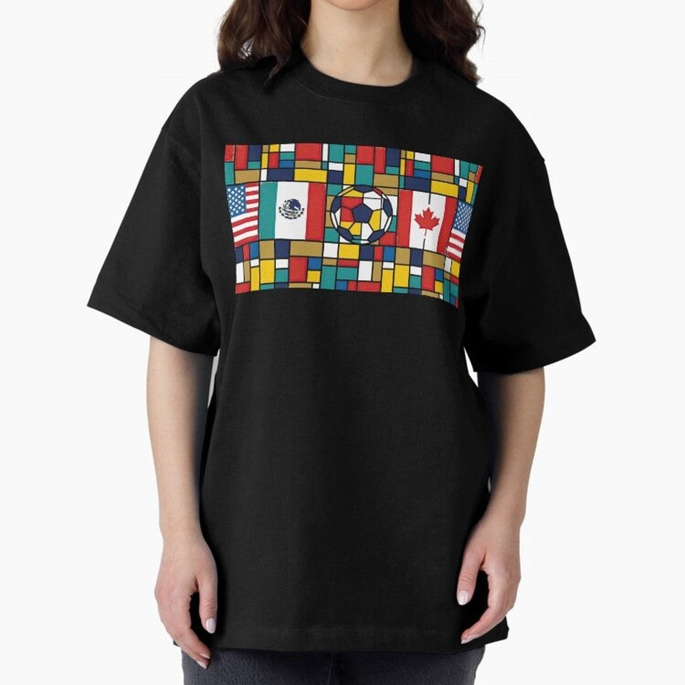 Spectacular World Cup Stadiums | Soccer Flags Mexico Canada USA Geometry Classic T-Shirt Celebrate Unforgettable Nights in Global Football Passion for FIFA World Cup 2026 Group Stage, Built around Haaland and Mbappe, Brazil, Classic Soccer