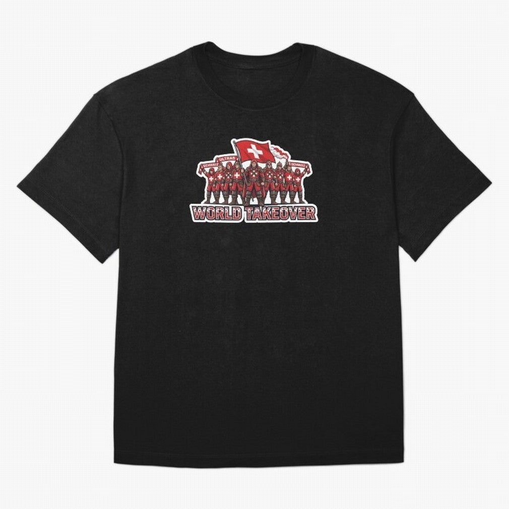 Switzerland Soccer Fans Power Rise Sticker 2026 Football Supporters Classic T-Shirt Celebrate the Stars of FIFA World Cup 2026 Group Stage Highlighting Messi, Neymar and Mbappe, Brazil, Portugal and Argentina Energy, Sports Nostalgia, International