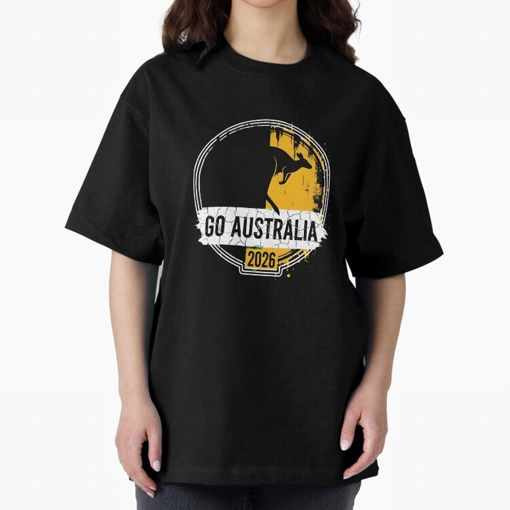 Golden Green Kangaroo Emblem Go Australia 2026 Supporter Design T-Shirt_83662099 Classic T-Shirt Celebrate the Magic of FIFA World Cup 2026 Group Stage for Fans of Cristiano Ronaldo and Argentina, France and Brazil, Bringing Tournament Hype,