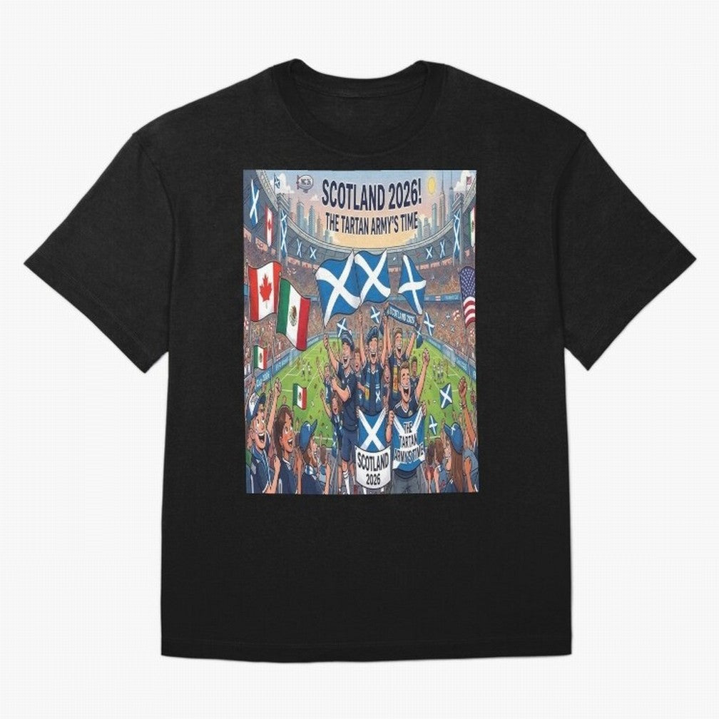 Scotland World Cup 2026 - Stadium Classic T-Shirt Celebrate the Magic of FIFA World Cup 2026 Spirit, Made for Argentina and Brazil, Messi, Neymar and Mbappe, Retro Football Energy, Iconic Rivalries, Trophy Chase Drama and Stadium Atmosphere;