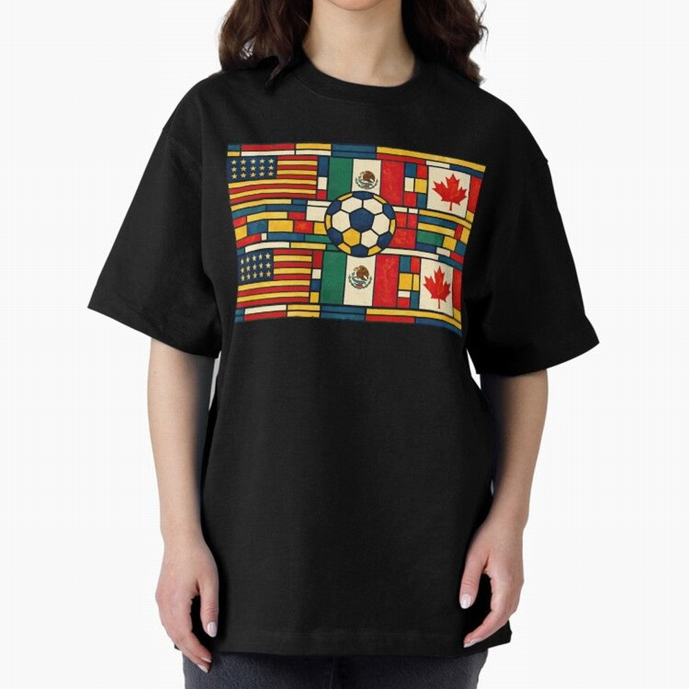 North American Football Flags World Cup Inspired Classic T-Shirt Keep Football History Alive during FIFA World Cup 2026 Group Stage for Fans of Messi and Netherlands, Bringing Goal Celebration Energy, Supporter Heritage, Football Icons and