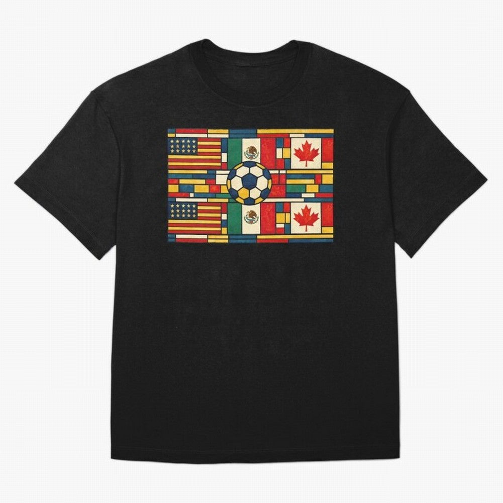 North American Football Flags World Cup Inspired Classic T-Shirt Keep Football History Alive during FIFA World Cup 2026 Group Stage for Fans of Messi and Netherlands, Bringing Goal Celebration Energy, Supporter Heritage, Football Icons and