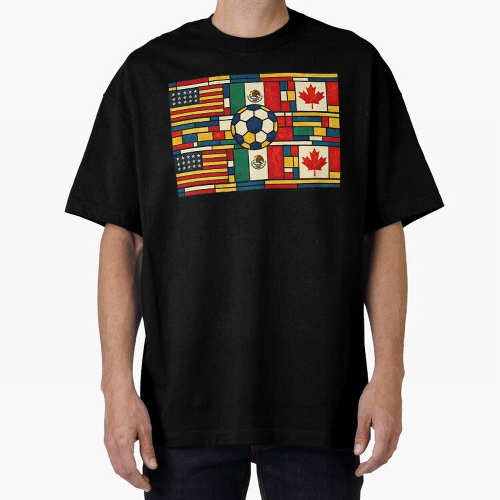 North American Football Flags World Cup Inspired Classic T-Shirt Keep Football History Alive during FIFA World Cup 2026 Group Stage for Fans of Messi and Netherlands, Bringing Goal Celebration Energy, Supporter Heritage, Football Icons and