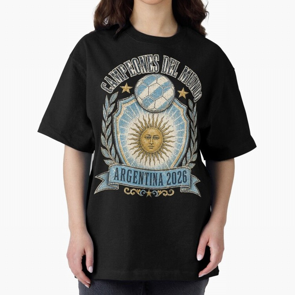 Campeones Del Mundo Argentina 2026 World Cup Soccer T-Shirt Classic T-Shirt Join the FIFA World Cup 2026 USA Canada Mexico Journey through Cristiano Ronaldo, Haaland and CR7 Highlights, Portugal Pride, Vintage Soccer Flavor, Modern Football Stars,