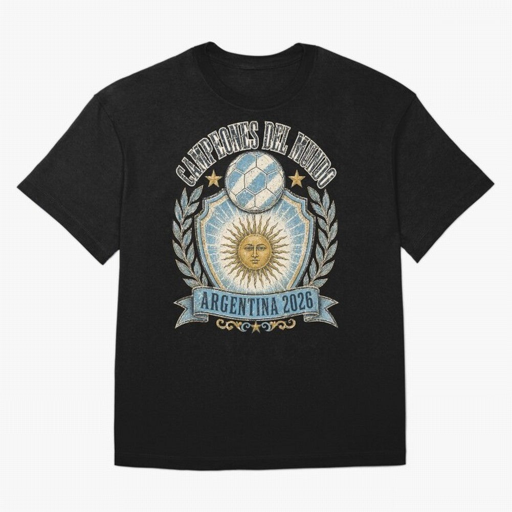 Campeones Del Mundo Argentina 2026 World Cup Soccer T-Shirt Classic T-Shirt Join the FIFA World Cup 2026 USA Canada Mexico Journey through Cristiano Ronaldo, Haaland and CR7 Highlights, Portugal Pride, Vintage Soccer Flavor, Modern Football Stars,