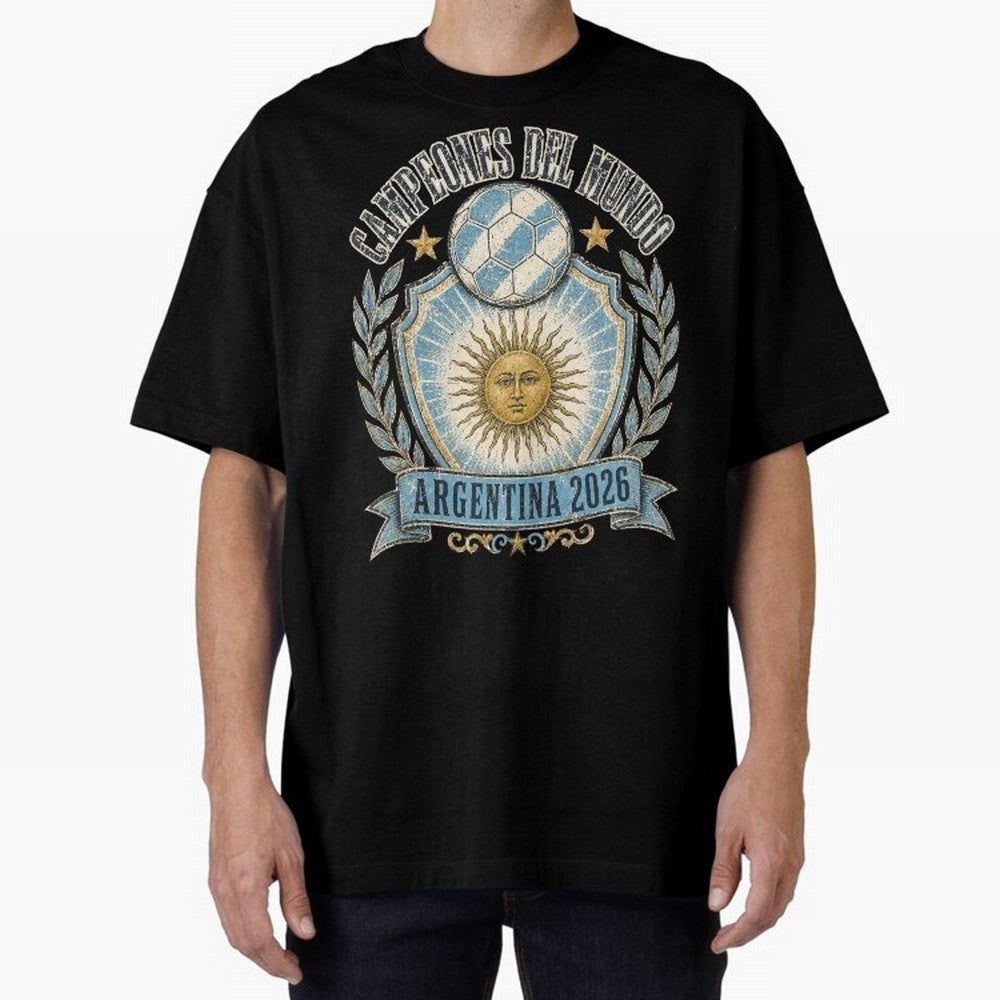 Campeones Del Mundo Argentina 2026 World Cup Soccer T-Shirt Classic T-Shirt Join the FIFA World Cup 2026 USA Canada Mexico Journey through Cristiano Ronaldo, Haaland and CR7 Highlights, Portugal Pride, Vintage Soccer Flavor, Modern Football Stars,