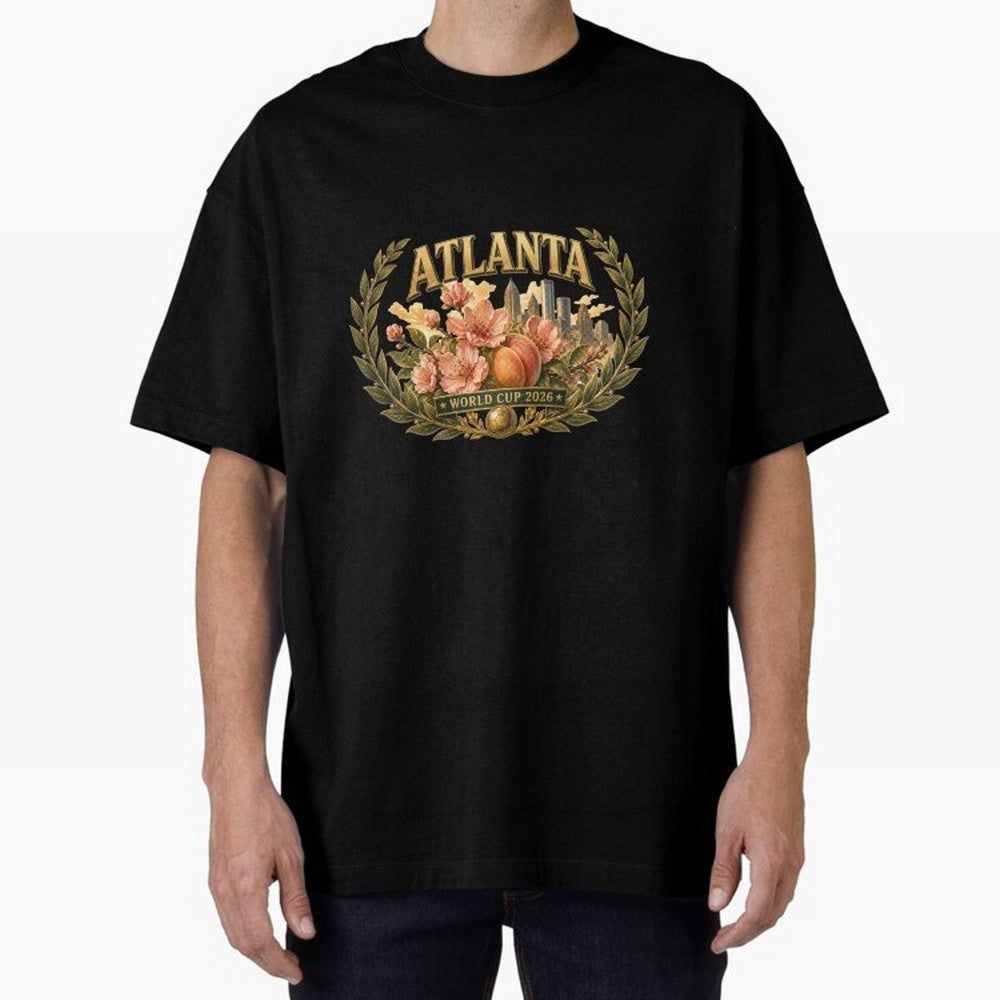Elegant and Floral Atlanta 2026 World Cup Host City ¡ª Georgia Peach Laurel Wreath Classic T-Shirt Bring International Match Energy to FIFA World Cup 2026 USA Canada Mexico for Fans of Messi, Neymar and Mbappe and Brazil, Bringing Game Day Rituals,
