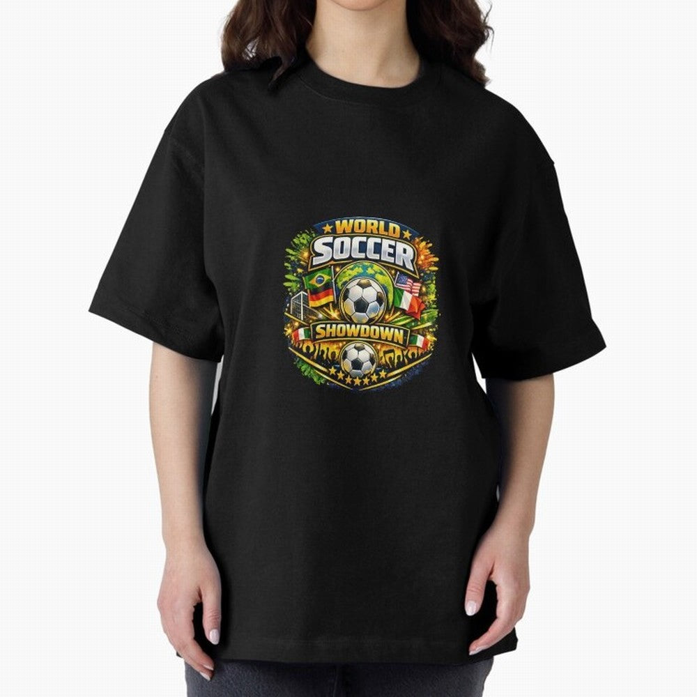 World Soccer Showdown Global Flags @ Fan Edition Classic T-Shirt Bring Global Tournament Vibes to FIFA World Cup 2026 Group Stage for Fans of CR7 and Argentina, France and Brazil, Bringing Supporter Pride, Iconic Celebrations, Legendary Names and