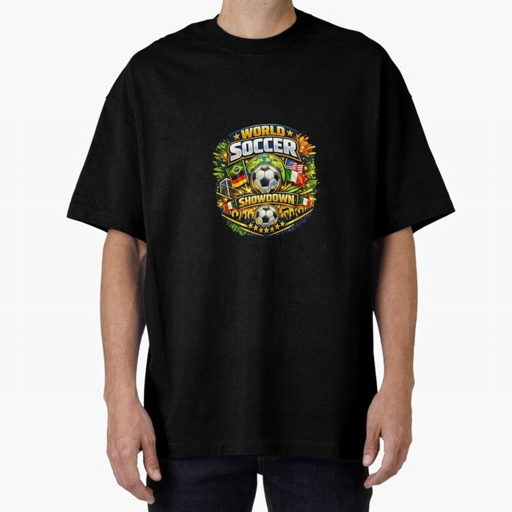 World Soccer Showdown Global Flags @ Fan Edition Classic T-Shirt Bring Global Tournament Vibes to FIFA World Cup 2026 Group Stage for Fans of CR7 and Argentina, France and Brazil, Bringing Supporter Pride, Iconic Celebrations, Legendary Names and