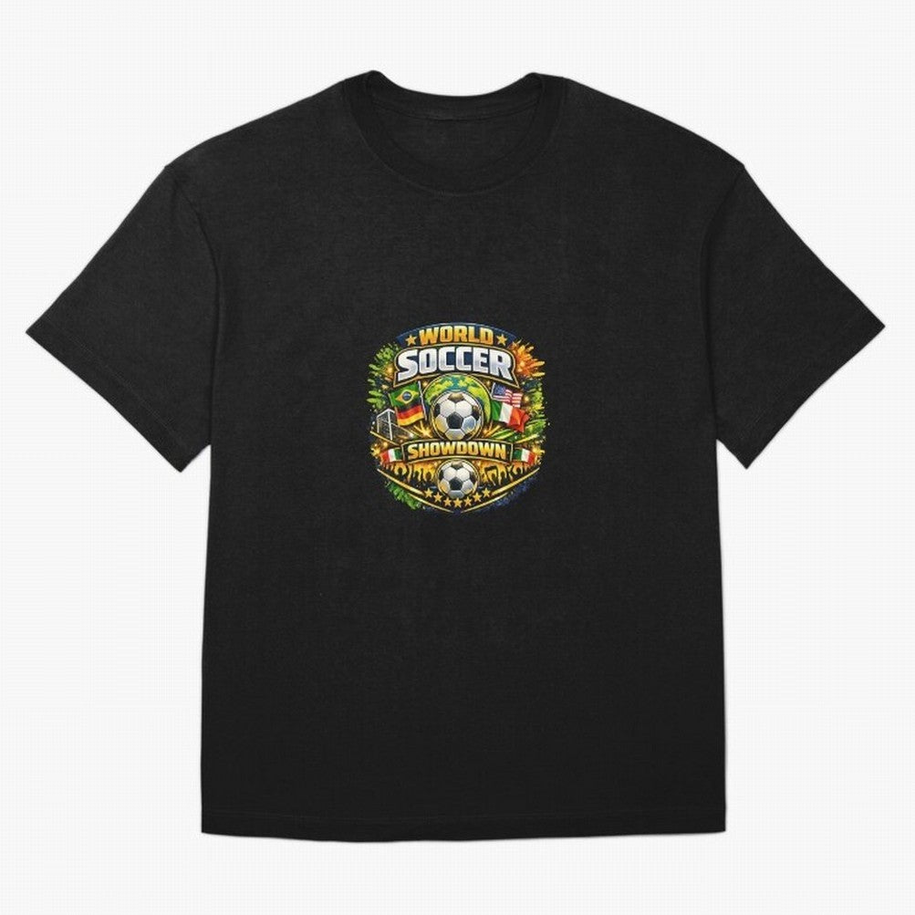 World Soccer Showdown Global Flags @ Fan Edition Classic T-Shirt Bring Global Tournament Vibes to FIFA World Cup 2026 Group Stage for Fans of CR7 and Argentina, France and Brazil, Bringing Supporter Pride, Iconic Celebrations, Legendary Names and