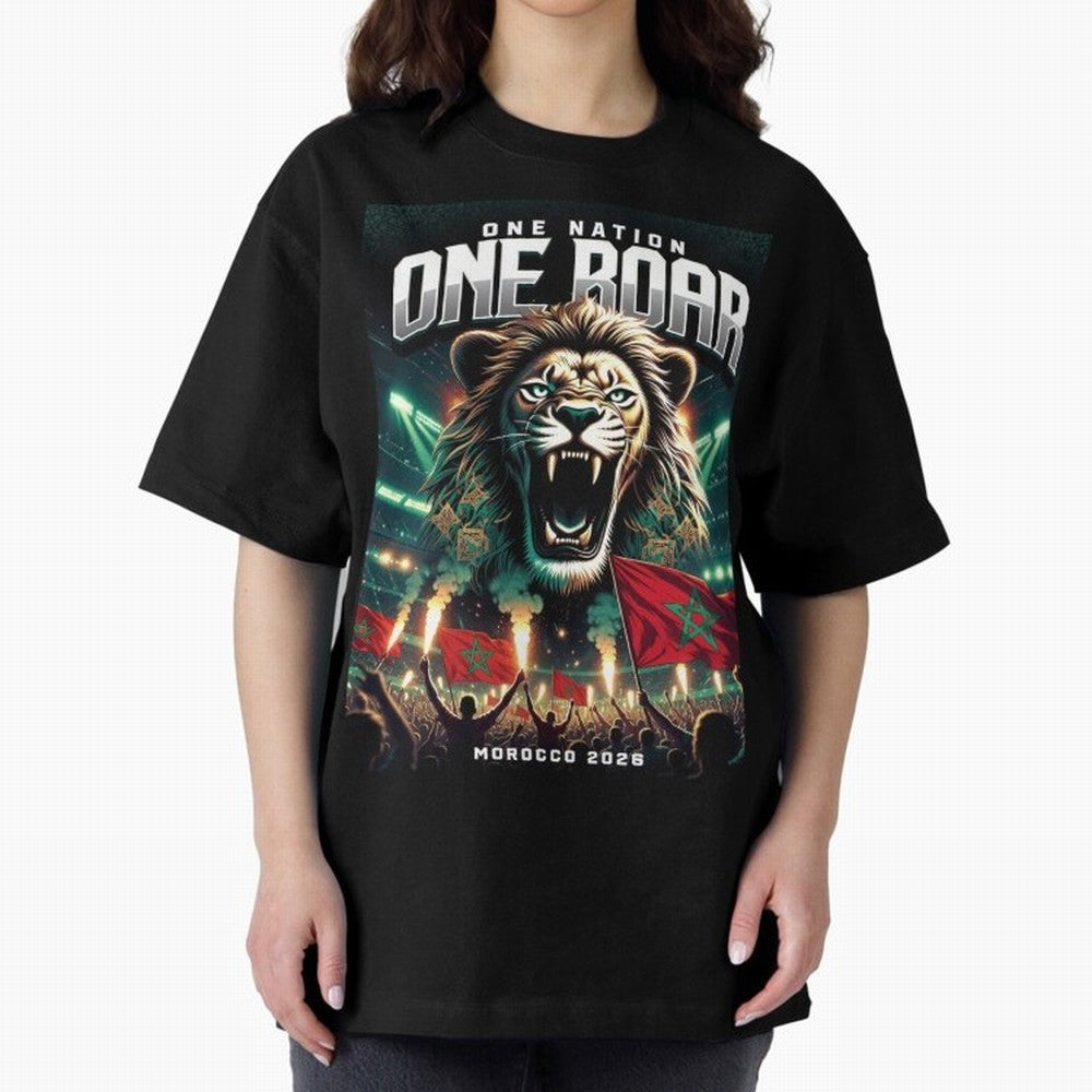 Morocco Football Team - One Nation, One Roar Classic T-Shirt Join the Global Buzz around FIFA World Cup 2026 Group Stage Spirit, Filled with France, Messi and Cristiano Ronaldo, Sports Nostalgia, International Competition, Famous Players and