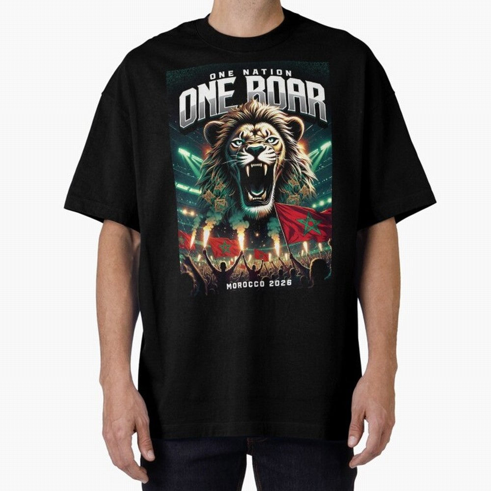 Morocco Football Team - One Nation, One Roar Classic T-Shirt Join the Global Buzz around FIFA World Cup 2026 Group Stage Spirit, Filled with France, Messi and Cristiano Ronaldo, Sports Nostalgia, International Competition, Famous Players and