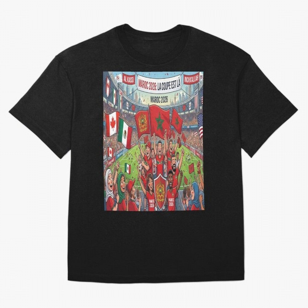 Morocco World Cup 2026 - Stadium Classic T-Shirt Represent FIFA World Cup 2026 Celebrating Mbappe, Brazil Energy, Classic Soccer Heritage, Championship Pressure, Fan Loyalty and International Pride; Perfect for Supporters Who Want Bold Football