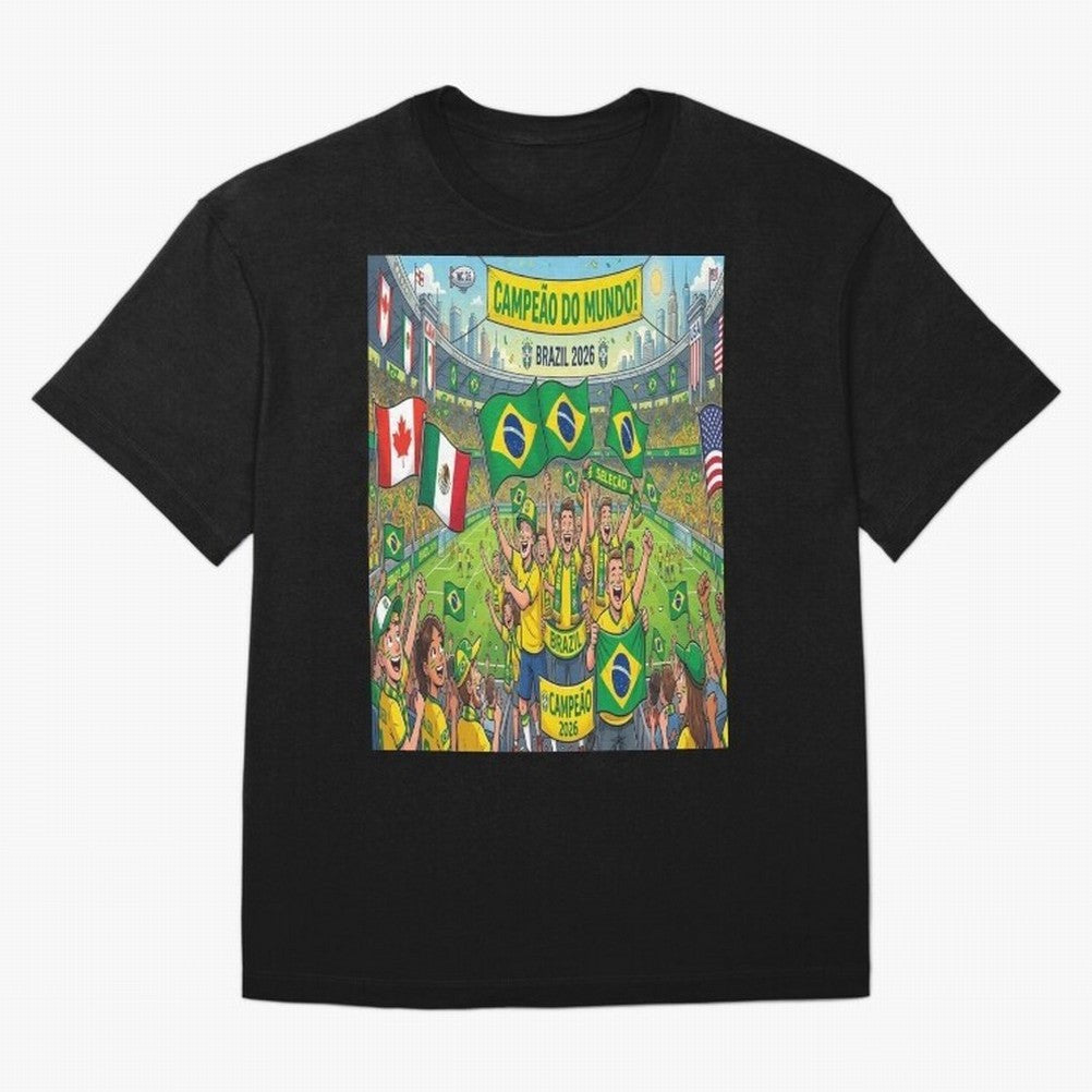 Brazil World Cup 2026 - Stadium Classic T-Shirt Discover the FIFA World Cup 2026 USA Canada Mexico Journey through Messi, Neymar and Mbappe Highlights, Argentina and Brazil Pride, Vintage Soccer Flavor, Modern Football Stars, National Flags and