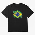 Brazil Flag Artistic Brush Stroke - Modern Flag Design T-Shirt Classic T-Shirt Bring Home FIFA World Cup 2026 Group Stage for Fans of Haaland and Argentina and Brazil, Bringing Sports Nostalgia, International Competition, Famous Players and
