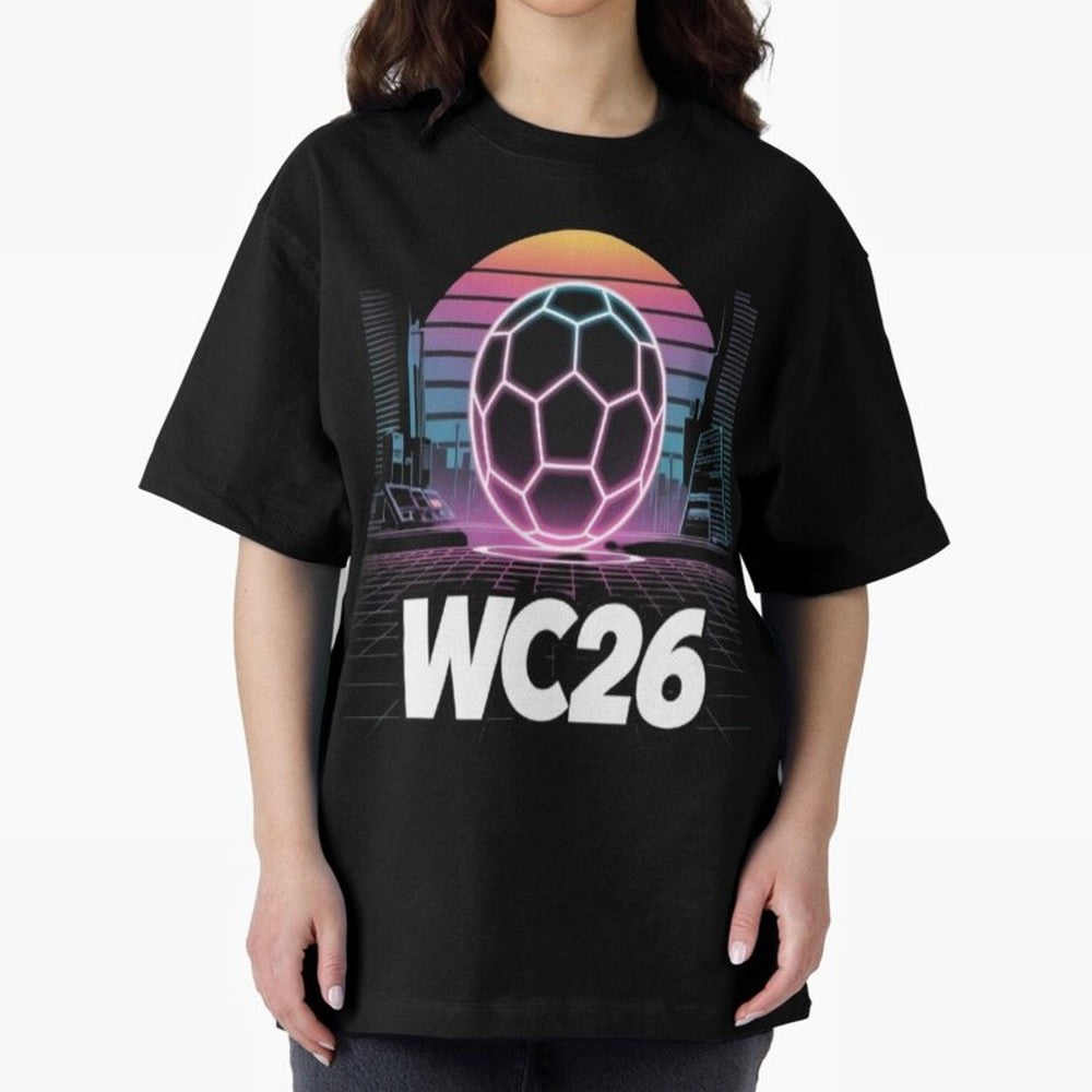 Retrofuturistic World Cup 2026 ¡ª Retro Sci-Fi Football Poster Classic T-Shirt Follow Every Goal of the FIFA World Cup 2026 Group Stage Journey through CR7 and Messi Highlights, Brazil, Portugal and Argentina Pride, Classic Soccer Heritage,