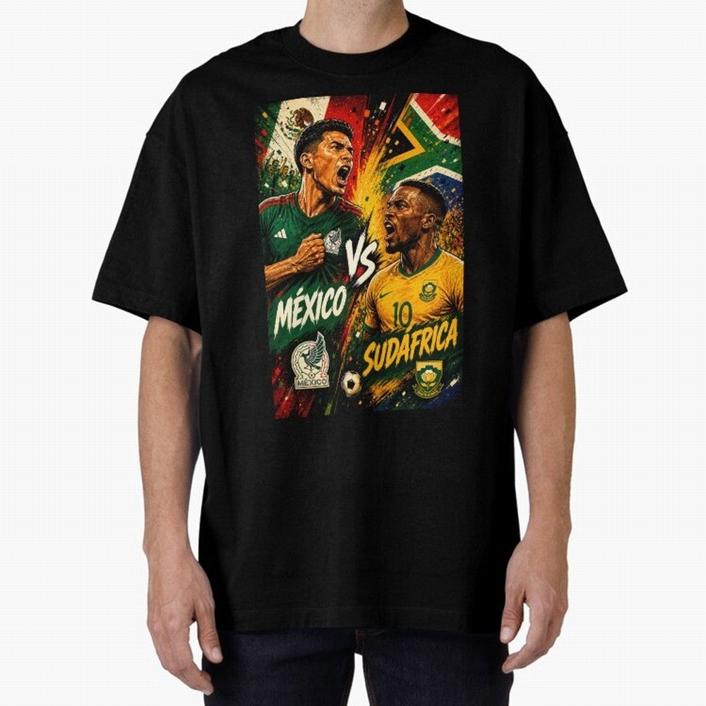 Mexico vs South Africa ¨C Group A FIFA World Cup 2026 | Retro Comic Football Jersey Classic T-Shirt Carry the Dream of FIFA World Cup 2026 USA Canada Mexico for Fans of Cristiano Ronaldo, Haaland and CR7 and Argentina and Brazil, Bringing Retro